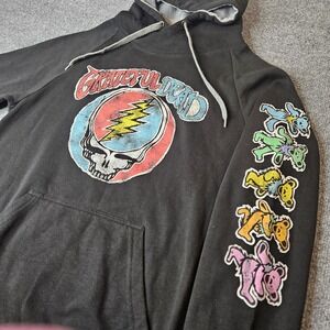 Grateful Dead Hoodie Sweatshirt Size Medium Black Steal Your Face Dancing Bears